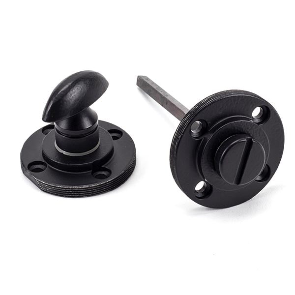 From The Anvil - Round Thumbturn Set (Art Deco) - Matt Black - 49545 - Choice Handles