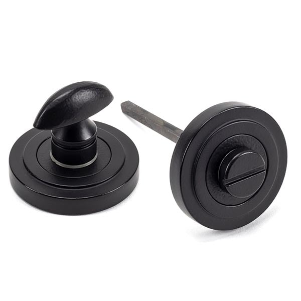 From The Anvil - Round Thumbturn Set (Art Deco) - Matt Black - 49545 - Choice Handles