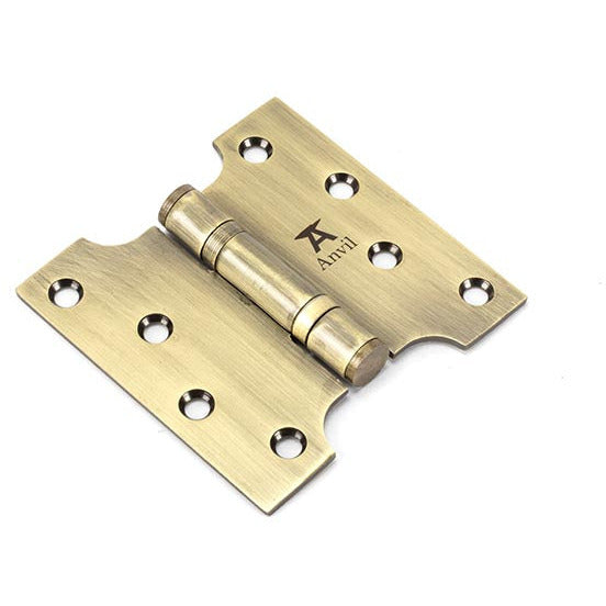 From The Anvil - 4" x 2" x 4"  Parliament Hinge (pair) ss - Aged Brass - 49551 - Choice Handles