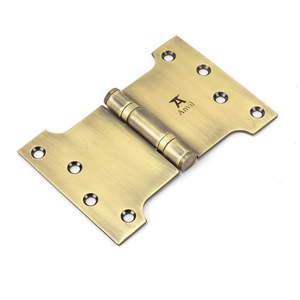 From The Anvil - 4" x 4" x 6"  Parliament Hinge (pair) ss - Aged Brass - 49553 - Choice Handles