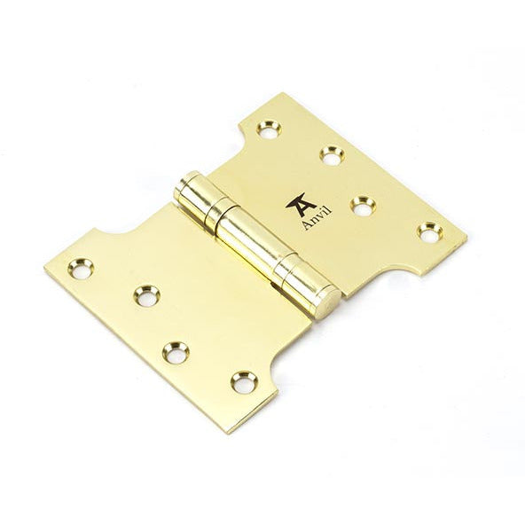 From The Anvil - 4" x 3" x 5"  Parliament Hinge (pair) ss - Polished Brass - 49555 - Choice Handles