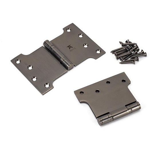 From The Anvil - 4" x 4" x 6"  Parliament Hinge (pair) ss - Aged Bronze - 49562 - Choice Handles