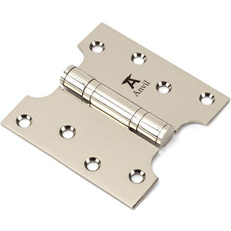 From The Anvil - 4" x 2" x 4"  Parliament Hinge (pair) ss - Polished Nickel - 49563 - Choice Handles