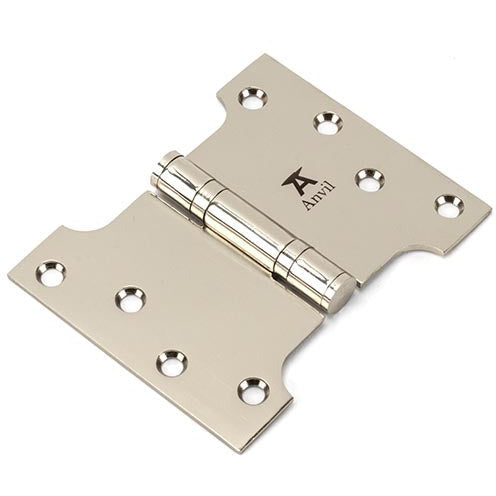 From The Anvil - 4" x 3" x 5"  Parliament Hinge (pair) ss - Polished Nickel - 49564 - Choice Handles