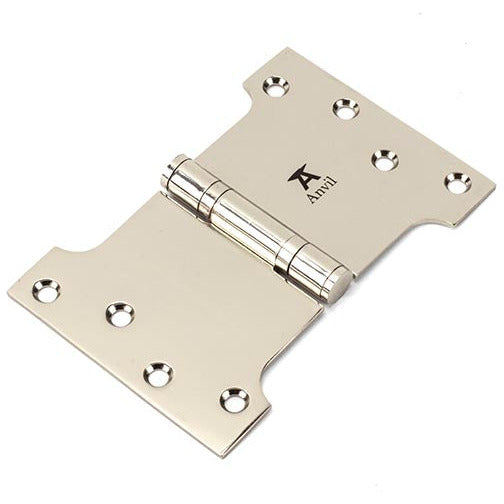From The Anvil - 4" x 4" x 6"  Parliament Hinge (pair) ss - Polished Nickel - 49565 - Choice Handles