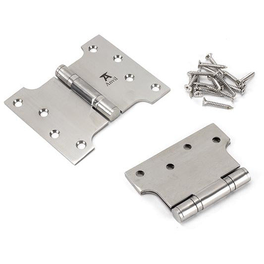 From The Anvil - 4" x 3" x 5"  Parliament Hinge (pair) - Satin Stainless Steel - 49567 - Choice Handles