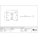 From The Anvil - 4" x 3" x 5"  Parliament Hinge (pair) - Satin Stainless Steel - 49567 - Choice Handles