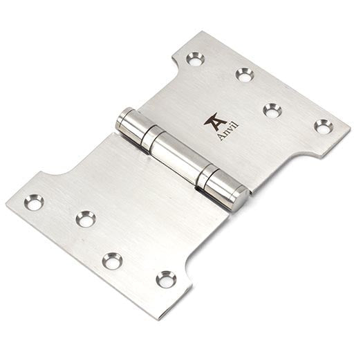 From The Anvil - 4" x 4" x 6"  Parliament Hinge (pair) - Satin Stainless Steel - 49568 - Choice Handles