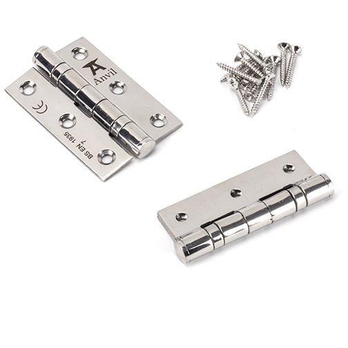 From The Anvil - 3" Ball Bearing Butt Hinge (pair) - Polished Stainless Steel - 49571 - Choice Handles