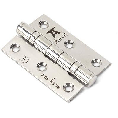 From The Anvil - 3" Ball Bearing Butt Hinge (pair) - Polished Stainless Steel - 49571 - Choice Handles