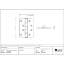 From The Anvil - 4" Ball Bearing Butt Hinge (pair) ss - Polished Brass - 49573 - Choice Handles
