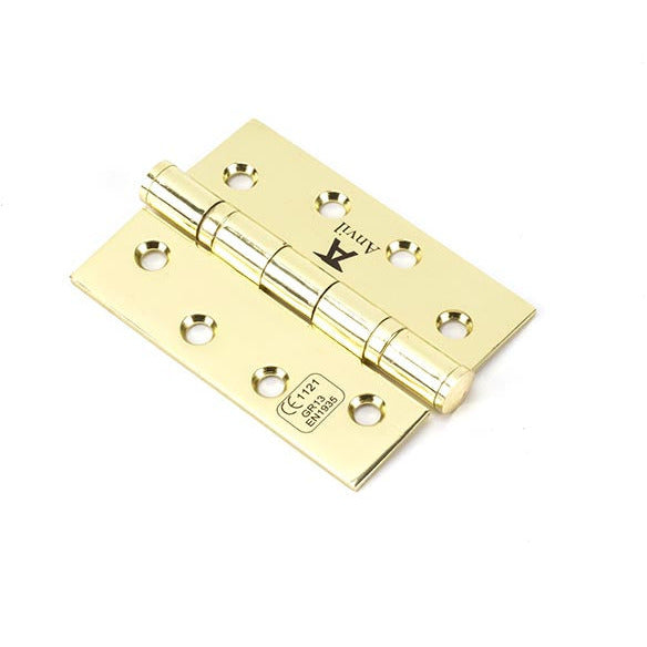 From The Anvil - 4" Ball Bearing Butt Hinge (pair) ss - Polished Brass - 49573 - Choice Handles