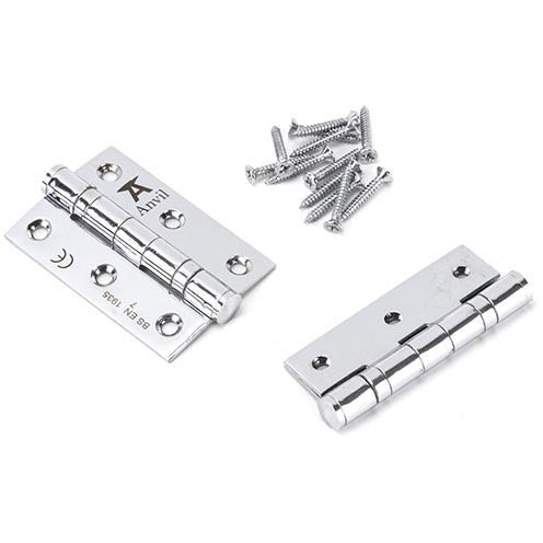 From The Anvil - 3" Ball Bearing Butt Hinge (pair) ss - Polished Chrome - 49575 - Choice Handles