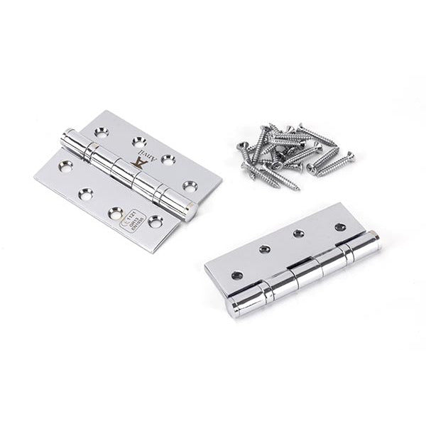 From The Anvil - 4" Ball Bearing Butt Hinge (pair) ss - Polished Chrome - 49576 - Choice Handles