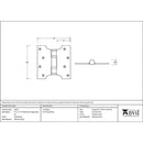 From The Anvil - 4" x 2" x 4"  Parliament Hinge (pair) - Polished Stainless Steel - 49577 - Choice Handles