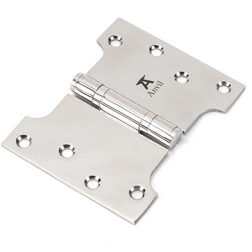 From The Anvil - 4" x 3" x 5"  Parliament Hinge (pair) - Polished Stainless Steel - 49578 - Choice Handles