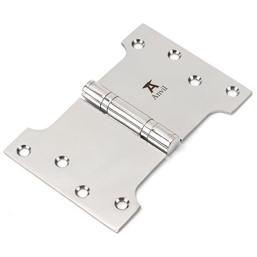 From The Anvil - 4" x 4" x 6"  Parliament Hinge (pair) - Polished Stainless Steel - 49579 - Choice Handles