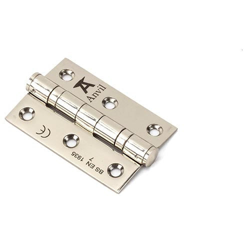 From The Anvil - 3" Ball Bearing Butt Hinge (pair) ss - Polished Nickel - 49581 - Choice Handles