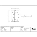 From The Anvil - 4" Ball Bearing Butt Hinge (pair) ss - Polished Nickel - 49582 - Choice Handles