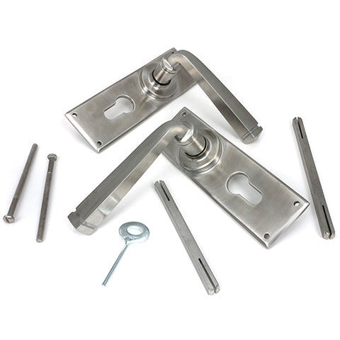 From The Anvil - Avon Lever Euro Lock Set - Satin Marine SS (316) - 49830 - Choice Handles