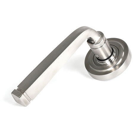 From The Anvil - Avon Round Lever on Rose Set (Art Deco) - Satin Marine SS (316) - 49849 - Choice Handles