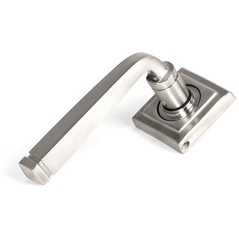 From The Anvil - Avon Round Lever on Rose Set (Square) - Satin Marine SS (316) - 49851 - Choice Handles