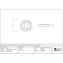 From The Anvil - Round Euro Escutcheon (Art Deco) - Polished Marine SS (316) - 49877 - Choice Handles