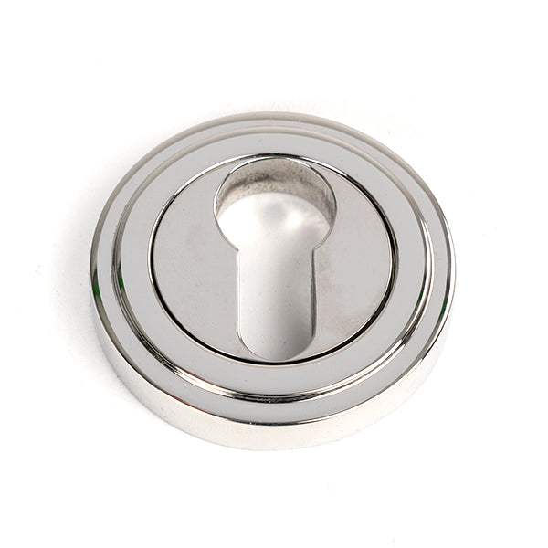 From The Anvil - Round Euro Escutcheon (Art Deco) - Polished Marine SS (316) - 49877 - Choice Handles