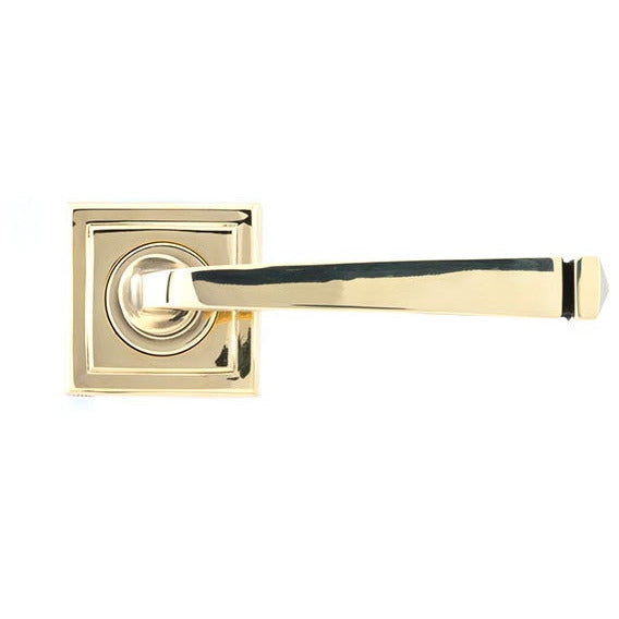 From The Anvil - Avon Round Lever on Rose Set (Square) - Unsprung - Aged Brass - 49948 - Choice Handles