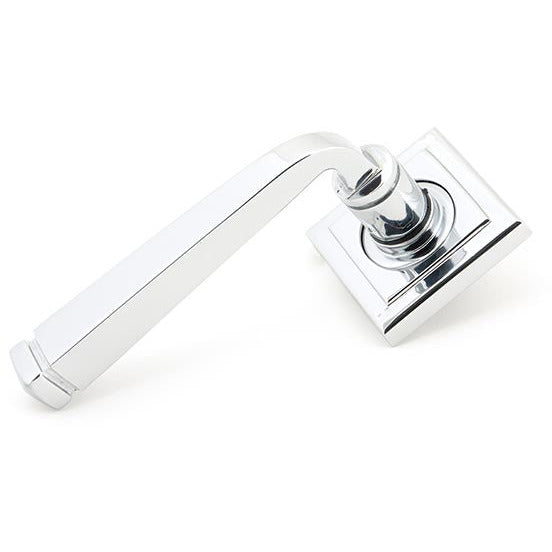 From The Anvil - Avon Round Lever on Rose Set (Square) - Unsprung - Polished Chrome - 49952 - Choice Handles