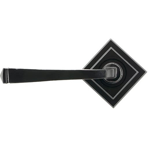 From The Anvil - Avon Round Lever on Rose Set (Square) - Unsprung - Black - 49960 - Choice Handles