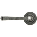 From The Anvil - Avon Round Lever on Rose Set (Plain) - Unsprung - Pewter Patina - 49965 - Choice Handles