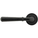 From The Anvil - Hammered Newbury Lever on Rose Set (Plain) - Unsprung - Matt Black - 49985 - Choice Handles