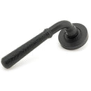 From The Anvil - Hammered Newbury Lever on Rose Set (Plain) - Unsprung - Matt Black - 49985 - Choice Handles
