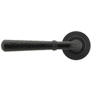 From The Anvil - Hammered Newbury Lever on Rose Set (Beehive) - Unsprung - Matt Black - 49987 - Choice Handles
