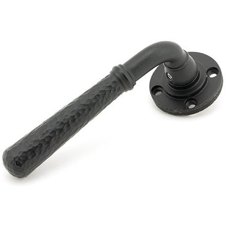 From The Anvil - Hammered Newbury Lever on Rose Set (Square) - Unsprung - Matt Black - 49988 - Choice Handles