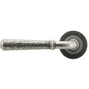 From The Anvil - Hammered Newbury Lever on Rose Set (Beehive) - Unsprung - Pewter Patina - 49991 - Choice Handles