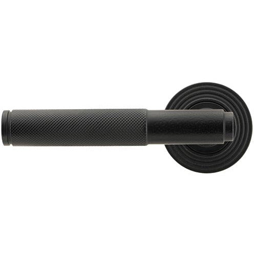 From The Anvil - Brompton Lever on Rose Set (Beehive) - Unsprung - Matt Black - 50011 - Choice Handles