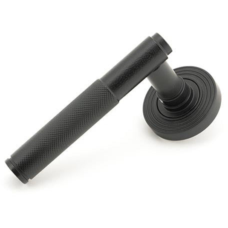 From The Anvil - Brompton Lever on Rose Set (Beehive) - Unsprung - Matt Black - 50011 - Choice Handles