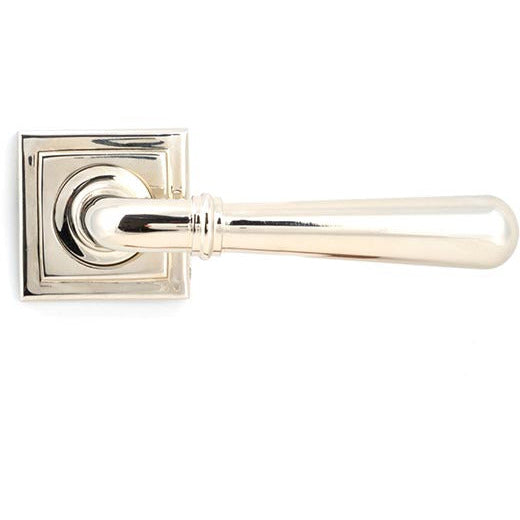 From The Anvil - Newbury Lever on Rose Set (Square) - Unsprung - Polished Nickel - 50028 - Choice Handles