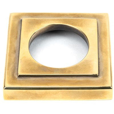 From The Anvil - Hammered Newbury Lever on Rose Set (Square) - Unsprung - Aged Brass - 50040 - Choice Handles