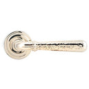From The Anvil - Hammered Newbury Lever on Rose Set (Art Deco) Unsprung - Polished Nickel - 50046 - Choice Handles