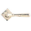 From The Anvil - Hammered Newbury Lever on Rose Set (Square) - Unsprung - Polished Nickel - 50048 - Choice Handles