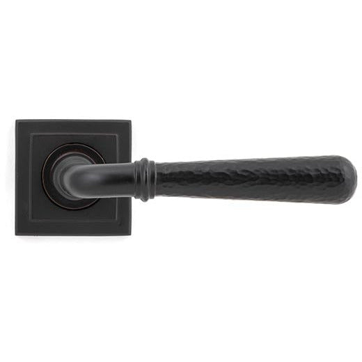From The Anvil - Hammered Newbury Lever on Rose Set (Square) - Unsprung - Aged Bronze - 50052 - Choice Handles