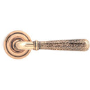 From The Anvil - Hammered Newbury Lever on Rose Set (Art Deco) - Unsprung - Polished Bronze - 50054 - Choice Handles