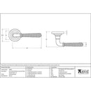 From The Anvil - Hammered Newbury Lever on Rose Set (Art Deco) - Unsprung - Polished Bronze - 50054 - Choice Handles