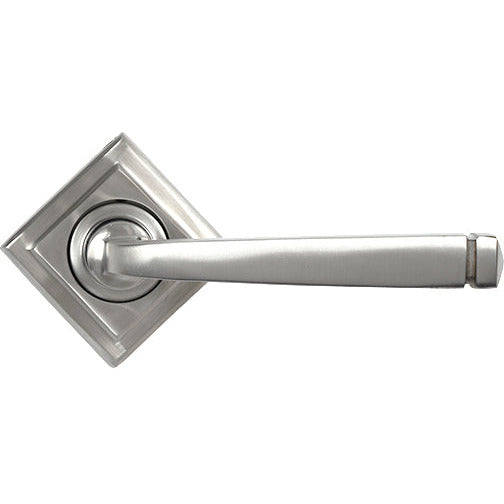 From The Anvil - Avon Round Lever on Rose Set (Square) - Unsprung - Satin Marine SS (316) - 50076 - Choice Handles