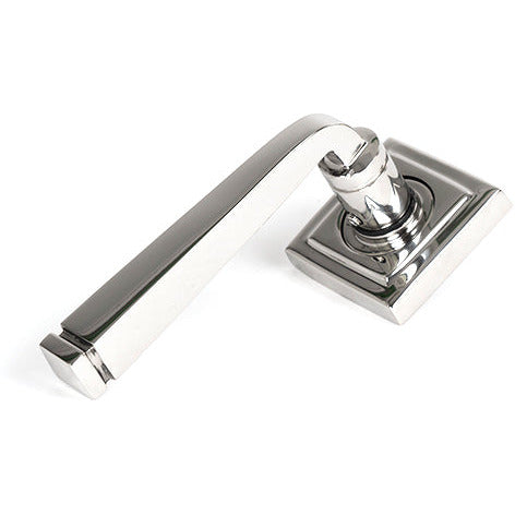 From The Anvil - Avon Round Lever on Rose Set (Square) - Unsprung - Polished Marine SS (316) - 50080 - Choice Handles