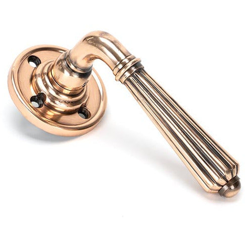 From The Anvil - Hinton Lever on Rose Set - Unsprung - Polished Bronze - 50085 - Choice Handles