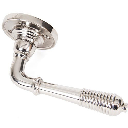 From The Anvil - Reeded Lever on Rose Set - Unsprung - Polished Nickel - 50087 - Choice Handles